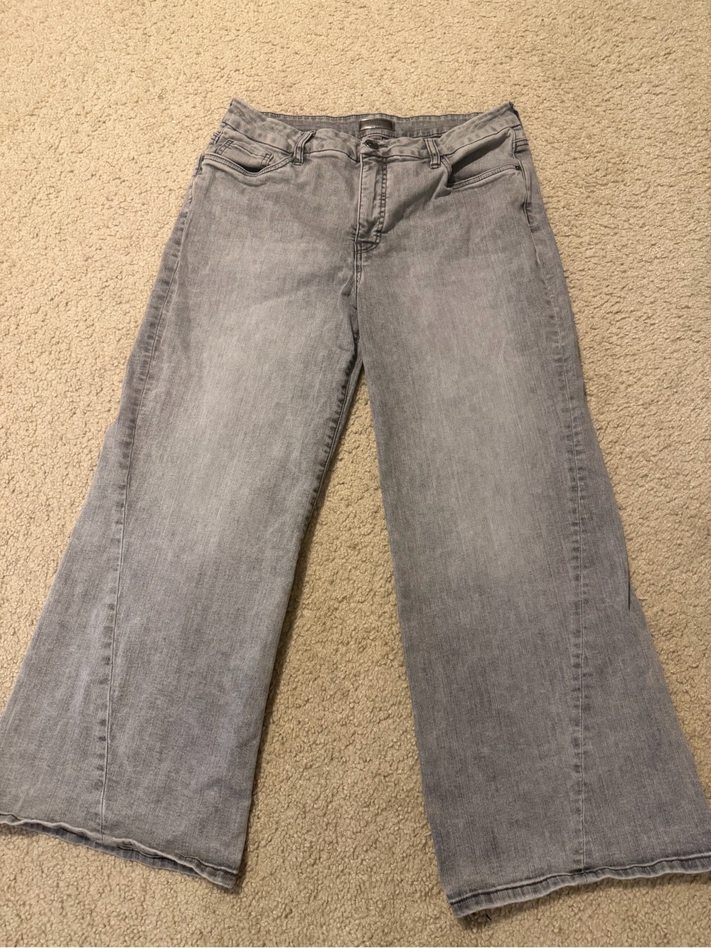 Kut from the Kloth Light Gray Wide-Leg Jeans